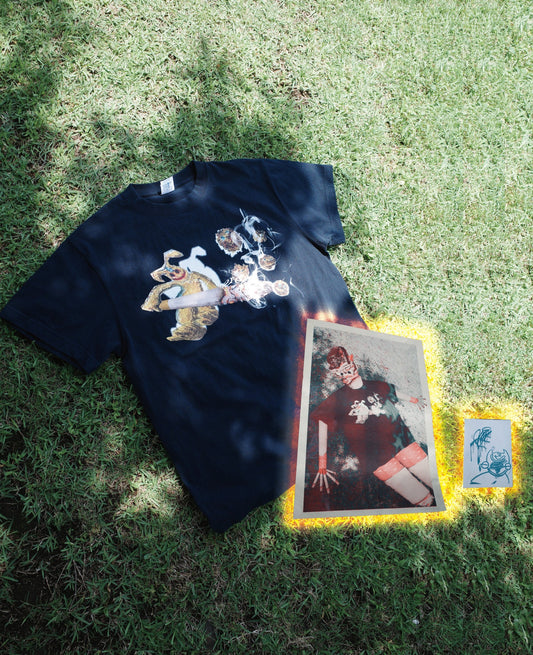 Paintings collage tee x Cigarette man Poster Zine vol.1